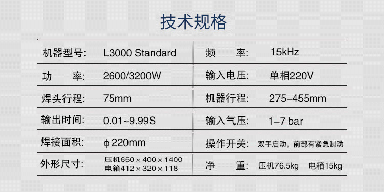 超聲波塑焊機(jī) L3000 Standard 15kHz